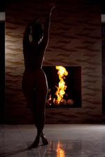 Leanna Decker In Front Of The Fireplace 13
