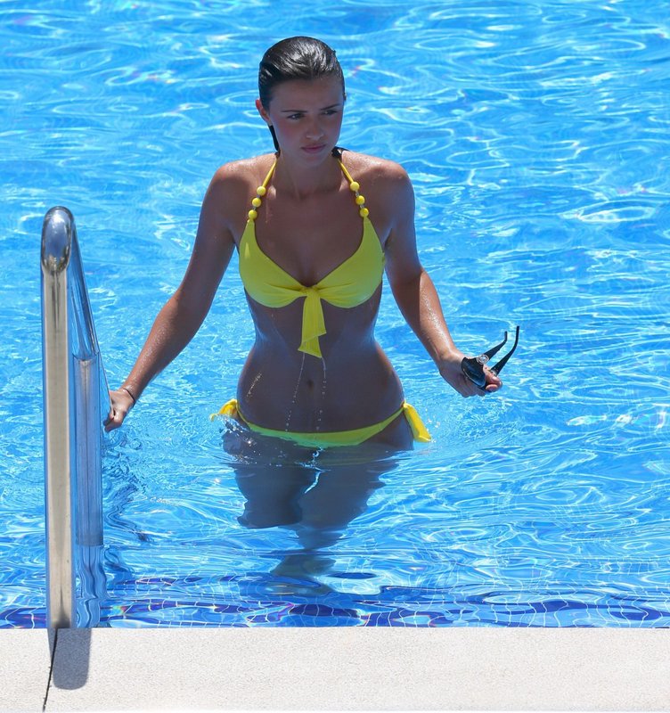 Lucy Mecklenburgh Wearing Skimpy Yellow Bikini 9