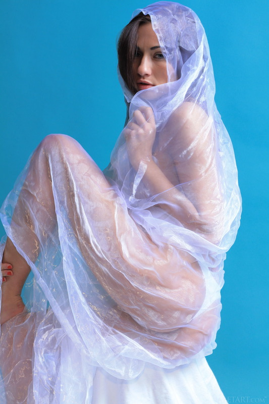 Michaela Isizzu Naked Posing In Blue Room 02