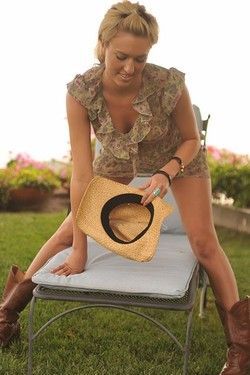 Blondie Strips Outside